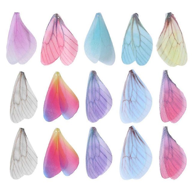 100 piezas de decoraciones de alas de libélula simuladas hechas a mano para bricolaje, arte de tela, alas de libélula, artesanía para decoración (color aleatorio), 100 piezas