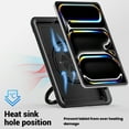 thumbnail image 4 of for iPad Pro 13 Inch M4 2024 7th Gen Tablet Case with Rotatable Stand & Handle Grip, Soft TPU Outer Shell Heat Dissipation Rugged Case with Adjustable Shoulder Strap Pen Holder, Black, 4 of 9