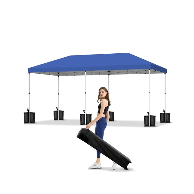Carpa plegable resistente de 3x3 metros con 1 pared lateral de malla extraíble, montaje por una persona. Refugio comercial.