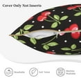 thumbnail image 3 of KLL Sweet Red Cherry Decorative Throw Pillow Covers Velvet Soft for Couch Sofa Bedroom Living Room Outdoor (No pillow core)- 16"x16", 3 of 5