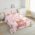 thumbnail image 4 of Feelyou Pink Happy Christmas Bedding Comforter Set for Kid, Kawaii Gingerbread Man Twin Comforter Sets, Coffee Dessert Reversible Bedding Set, Luxury Bedroom Decor, 2-Piece, 4 of 9