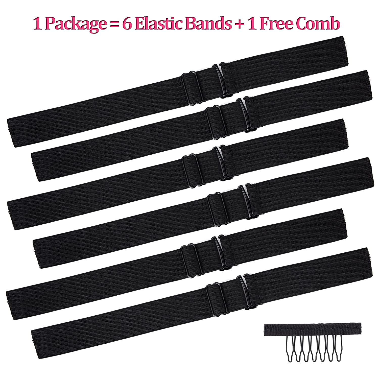 Adjustable Elastic Band for Wigs Adjustable Wig Band Adjustable Elastic  Band for Lace Wig Adjustable Wig Straps for Making Wigs Elastic Band Sewing  in Wig DIY Wig Making Accessories（6 Pcs) 
