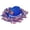 Blue, variant on Patriotic Sequin Cowboy Hat with LED Lights - 4th of July Western Party Hat for Women, Red White and Blue Glitter Cowgirl Hat with Tinsel Trim & American Flag Star