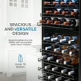thumbnail image 3 of Newair Freestanding 76 Bottle Dual Zone Compressor Wine Fridge Ultra-Quiet Compressor, Adjustable Racks, 3 of 16