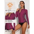 thumbnail image 5 of Charmo Womens Crew Neck Rash Guard Color Blocked UPF 50+ SwimSuit, 5 of 6