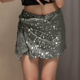 thumbnail image 2 of Elegant Beaded Festival Mini Skirt, Sparkly High Waisted Stretchy Bodycon, Shimmering Bow Front Party Ready Night Out Clubwear, 2 of 8