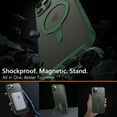 thumbnail image 6 of for iPhone 12 Pro Max Case, Phone Case for iPhone 12 Pro Max with  Invisible Stand [Magsafe Support] [ Protection] Shockproof Phone Case for iPhone 12 Pro Max 6.7"-Green, 6 of 16