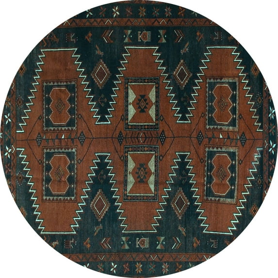Ahgly Company Indoor Round Persian Light Blue Traditional Area Rugs, 6' Round