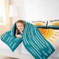 thumbnail image 3 of spefrowx Hello Summer Queen Bedding for Kids, Orange Retro Sun Wave Seaside Bedding Comforter Set Queen, Black Reversible, 7 Pieces, 3 of 6