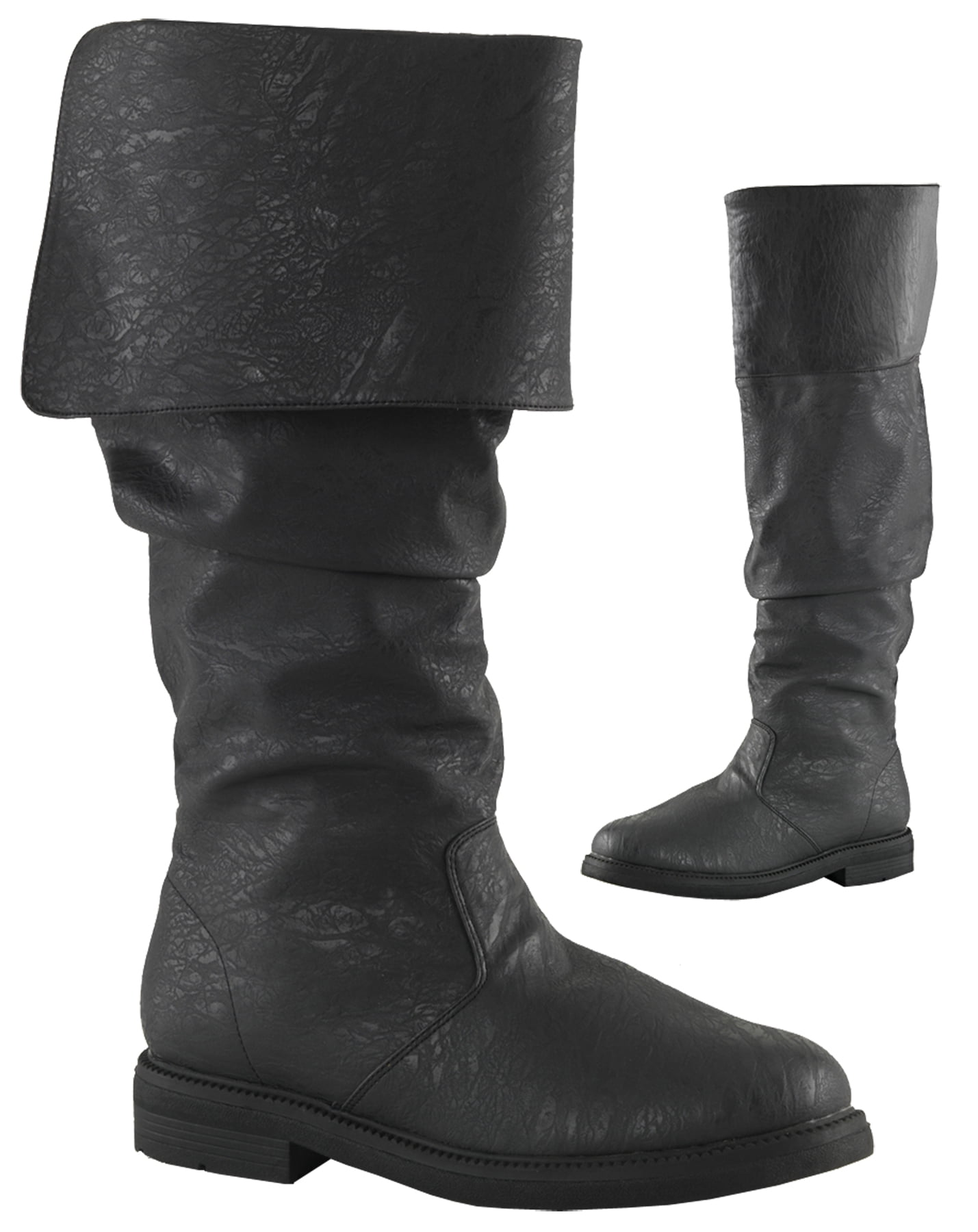 GOTHAM-109 MENS Renaissance Medieval Side Button Black Period Costume Knee Boots