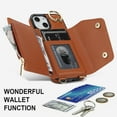 thumbnail image 4 of Phone Case for iPhone 13 Mini 5.4 inch Wallet Cover with Screen Protector and Ring Stand Credit Card Holder Slot Crossbody Strap Cell iPhone13mini i-Phone 13minicase i iPhone13 13mini Women Girl Brown, 4 of 7