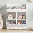 thumbnail image 3 of Homfa Kids Toy Storage Organizer, White Bookcase with Toy Box, Toy Chest Storage Cubbies with Bins for Nursery Playroom Bedroom, 3 of 9