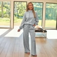 thumbnail image 5 of SUNBS 2 Piece Outfits Women Sweatsuits Drawstring Sweatshirt Lounge Sets 2025 Fall Wide Leg Sweatpants Tracksuit with Pockets, 5 of 9