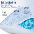 thumbnail image 2 of Firm Shredded Memory Foam Cooling Pillow for Hot Sleepers, Adjustable Bed Pillow for Side, Back, Stomach Sleepers, Washable Cover, Queen Size Set of 2, 2 of 6