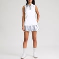 thumbnail image 7 of Women's Sleeveless Golf Polo Shirts Tennis Collared Solid Color Tank Tops Quick Dry Quarter Zip Lightweight Shirt, 2XL, 7 of 7
