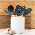 thumbnail image 6 of Beille Grey Silicone Ladle Soft Grip Ergonomic Wooden Handle 11.5 Inch Utensil, 6 of 10