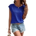 thumbnail image 4 of NFTOEIULA Women Glamour Glitz Sequin Embellished Short Sleeve Chic Party Top, 4 of 7