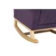 thumbnail image 6 of Rocking Chair Nursery, Upholstered Velvet Glider Chair with High Backrest, Solid Wood Frame Accent Chair for Living Room Bedroom Balcony Home Office (Lavender Purple), 6 of 7