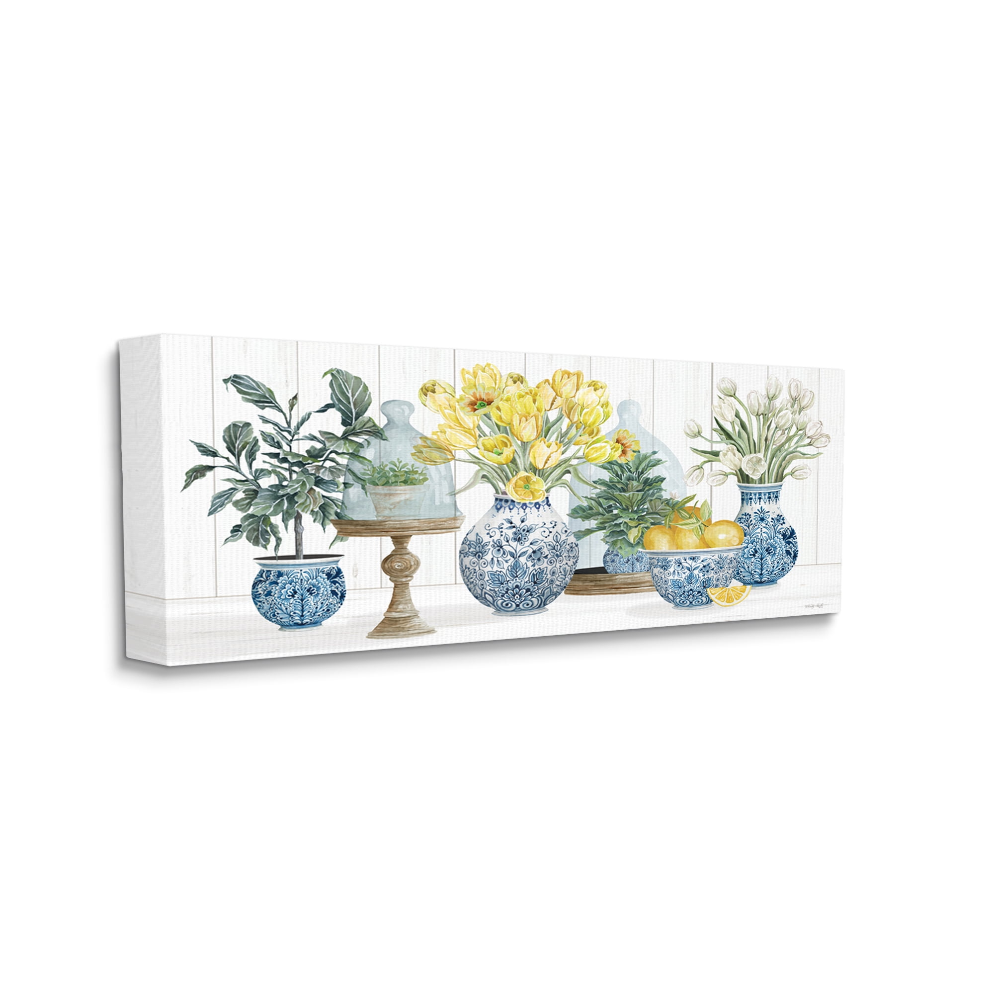 Stupell Industries Yellow Tulips Lemon Fruits Traditional Country Plant, 48 x 20, Design by Cindy Jacobs