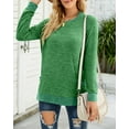 thumbnail image 3 of SHIBEVER Long Sleeve Workout Shirts for Women Fall Cute Pocket Casual Tunics Tops Blouses Green, 3 of 6