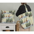 thumbnail image 5 of Soimoi Yellow Satin Silk Fabric Fox & Pine Tree Printed Craft Fabric by the Yard 42 Inch Wide, 5 of 5