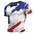 thumbnail image 5 of Xdegoge 4th of July Patriotic American Flag T Shirt for Men Short Sleeve Crewneck USA Graphic Tee Casual Loose Fit Summer Holiday Party Patriotic Fireworks Shirts Tops, 5 of 5