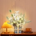 thumbnail image 1 of Feltree Small Christmas Tree Flocked Artificial Tree14 Inches with Cones, Suitable for Tabletop Artificial Christmas Trees with Lighting Snowflake , Snow Flocked Xmas, 1 of 8