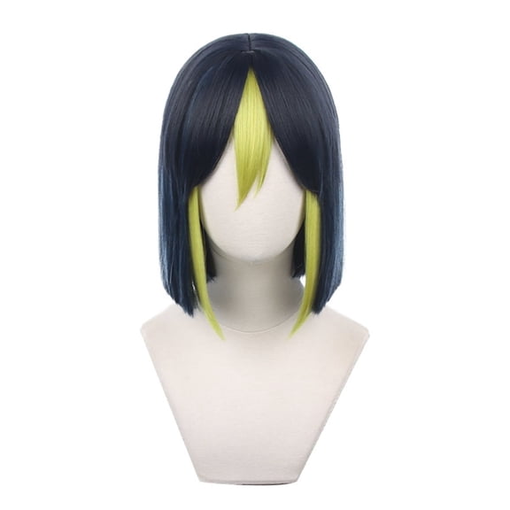 JJKcosplay Game Tighnari Cosplay Wig for G-I Short Straight Mixed Color Party Halloween Wig