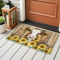 thumbnail image 5 of Bathroom Rugs 2x3 Ft, Farmhouse Cow Non Slip Area Rugs for Kitchen Bedroom Entryway, Vintage Country Sunflower Brown Wood Washable Carpet Runner Rug Floor Mats for Bedroom Home Decor, 5 of 9