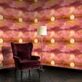 thumbnail image 2 of Boho Peel and Stick Wallpaper Ethereal Pink Sky Golden Cloud Line Twinkling Stars Wall Mural 23.6in x 9.8ft Self Adhesive Removable Wall Paper Contact Paper for Nursery Bedroom Cabinets, 2 of 8