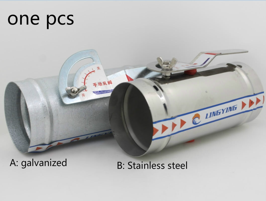 Diameter 50250mm Stainless steel Galvanized manual air damper fresh