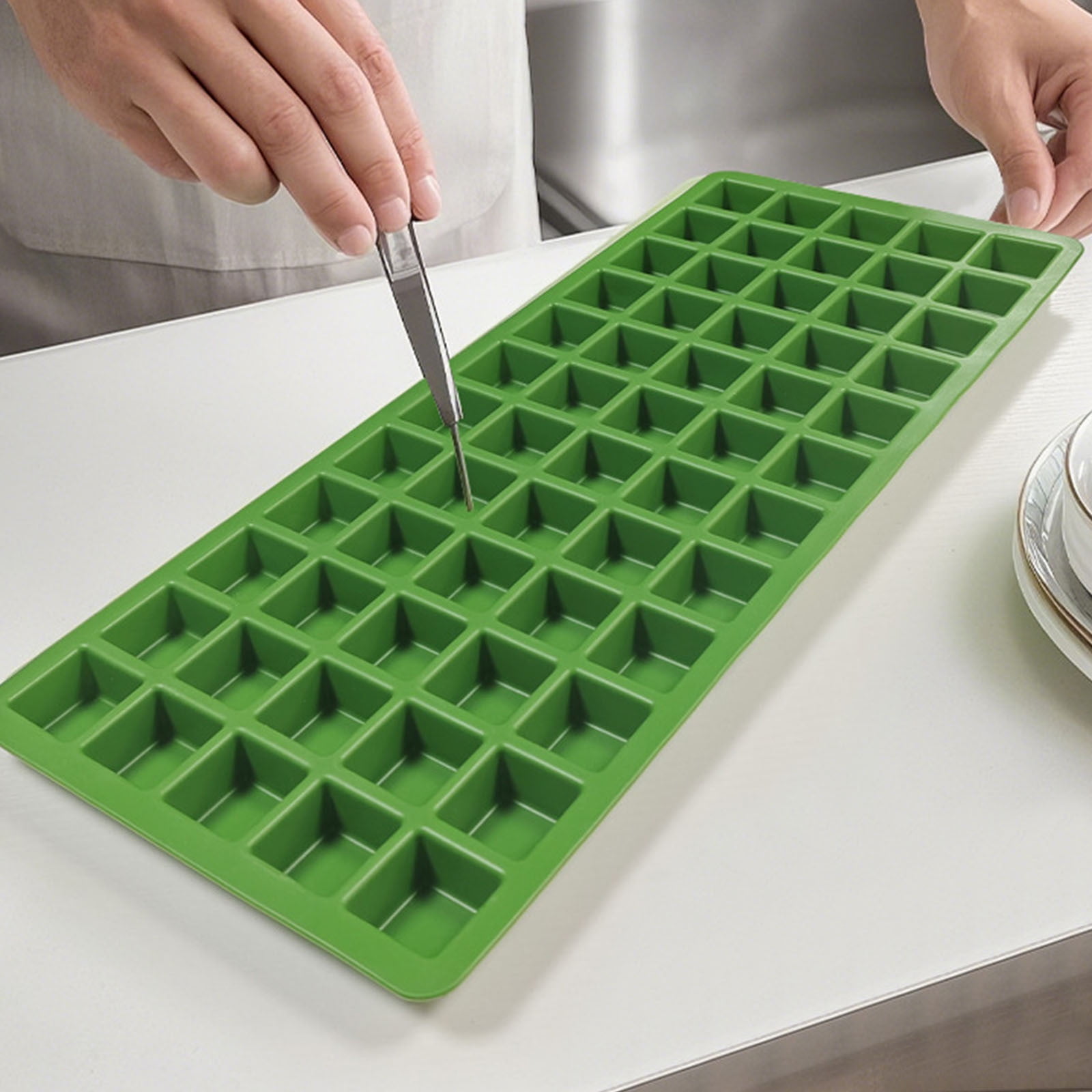 Silicone Food Molds for Freeze Dryer - Medium Square 60 Grid Trays for Fruits, Vegetables & Cake - Multi-Use Freeze Drying Accessories & Ice Cube Tray for Homemade Cubes