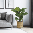 thumbnail image 2 of Artificial Plant, LCG Florals 3ft Fiddle Leaf Fig Plant in Handwoven Basket, Realistic Fake Faux Indoor Floor Plant for Home Decor, 2 of 8