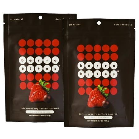 Soft strawberry centers covered in dark chocolate - Berra Bites (Pack of