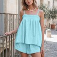 thumbnail image 4 of QGJZVUNL Lounge Sets for Women Summer Outfits 2Pcs Pajama Set Sleeveless Tank Tops and Wide Leg Shorts Size M, 4 of 7
