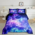 thumbnail image 2 of Starry Sky Bedding,Galaxy Comforter Set,Blue Purple Outer Space Constellation Down Comforter,Room Decor Quilted Duvet with 1 Pillowcase Teens Teenager Adult ,Twin Size, 2 of 7