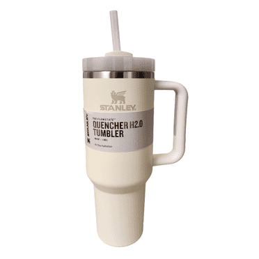 Stanle 40 oz Stainless Steel Tumbler with Straw and Handle, Double Wall Insulated, Cream