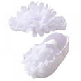 thumbnail image 2 of MAGAZINE Baby Girls Cotton Shoes Princess Flower Toddlers Soft Sole Walking Shoes Headband Set 0-18M, 2 of 6