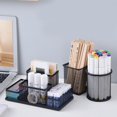 thumbnail image 3 of Desk Organizer, Metal Pencil Holder, Desk Shelf with Mesh Note Holder, 204 x 104 x 97 mm, Multifunctional Desk Organizer, Office Storage Accessory Black, 3 of 4