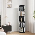 thumbnail image 6 of Bloddream 5 Tier Rotating Bookshelf,360° Display Wood Spinning Bookshelf, Vertical Bookcase Storage Round Carousel for Space-Saving,Corner Book Shelf for Home,Office, Bedroom, Black, 6 of 7