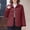 Red, variant on Womens Crew Neck Collarless Diamond Quilted Short Lined Jacket, Long Sleeve Dual Patch Pockets Button Front Straight Fit for Daily Layering Grocery Runs Red XXXXL