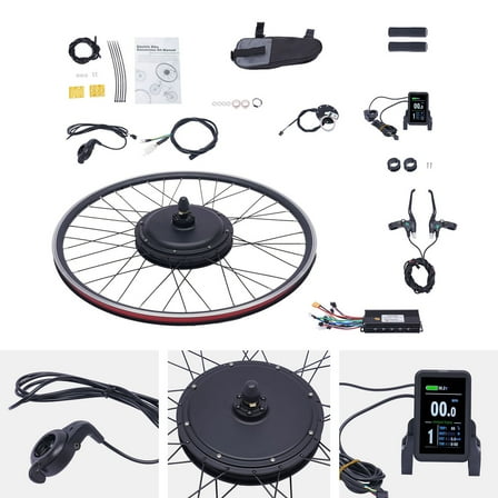 Electric Bicycle Motor Kit 48V 1000W Front Wheel Powerful Motor E-Bike Conversion Kit w/ Display