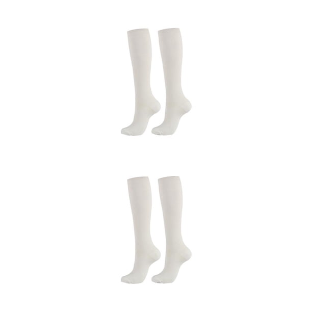 Jumpingount 1 par de calcetines deportivos transpirables que absorben la humedad para hombres y mujeres, calcetines para correr, calcetines de tubo Blanco XXL 2piezas