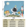 thumbnail image 3 of DouZhe Ultra-Soft Micro Fleece Lightweight Flannel Bed Blanket, Spaceman Rocket Moon Spaceship Print Cozy Warm Throw Blankets, 60"x50", 3 of 7