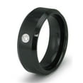 thumbnail image 1 of Black Ceramic Mens Ring with CZ - Size 10, 1 of 1
