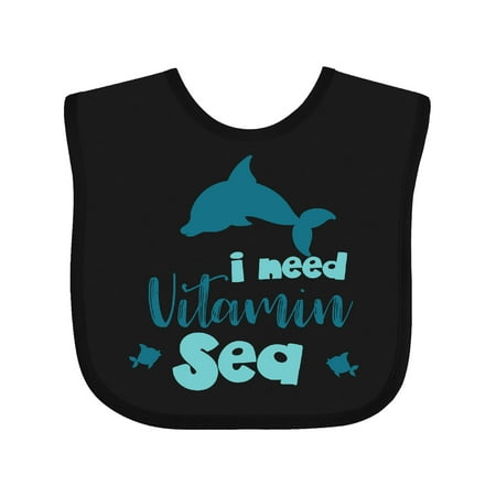 

Inktastic I Need Vitamin Sea Dolphin Fish Sea Vacation Gift Baby Boy or Baby Girl Bib