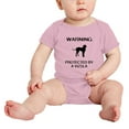 thumbnail image 2 of Warning: Protected by A Vizsla Dog Funny Baby Rompers Baby Clothes (Pink,0-3 Months), 2 of 5