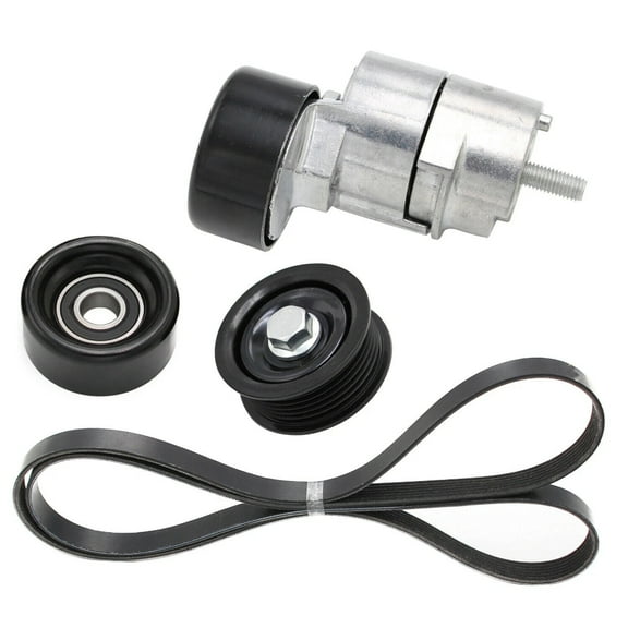 Serpentine Belt & Tensioner & Idler Pulley Kit for 11-14 Hyundai Kia 2.0L 2.4L