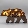 thumbnail image 2 of Adorno de oso marrón de alce de madera para decoración del hogar, artesanía de luz, regalo de Navidad, manualidades, novedad de 2023, 2 of 4