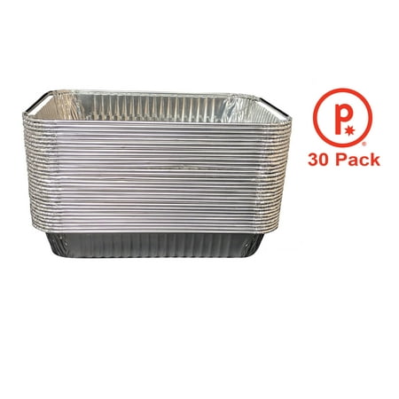 Disposable Drip Pans pinkada® Aluminum Foil Drip Pans - Disposable Aluminum Foil Bulk Package of Durable Cooking Trays – Disposable BBQ Grease Pans, Great for Baking, Roasting and Cooking, 30 count ()